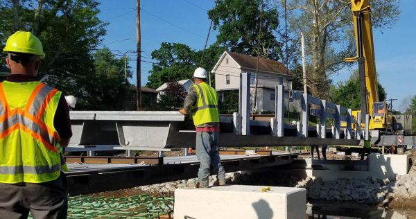 The Cannelville Road Bridge is an example of the innovative and cost-effective press-brake-formed steel tub girder technology. Photo by SSSBA.